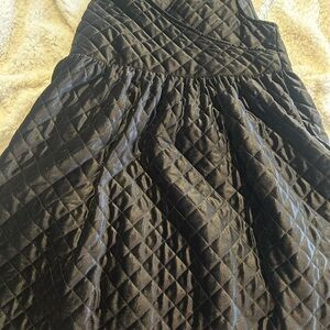 Elegant Black Quilted Midi Dress